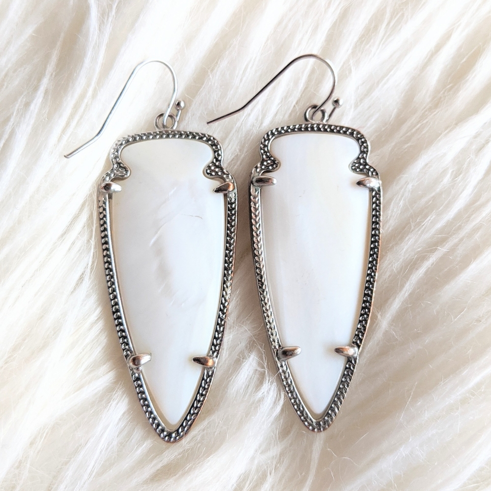 Kendra Scott Skylar White Pearl Rhodium Silver L